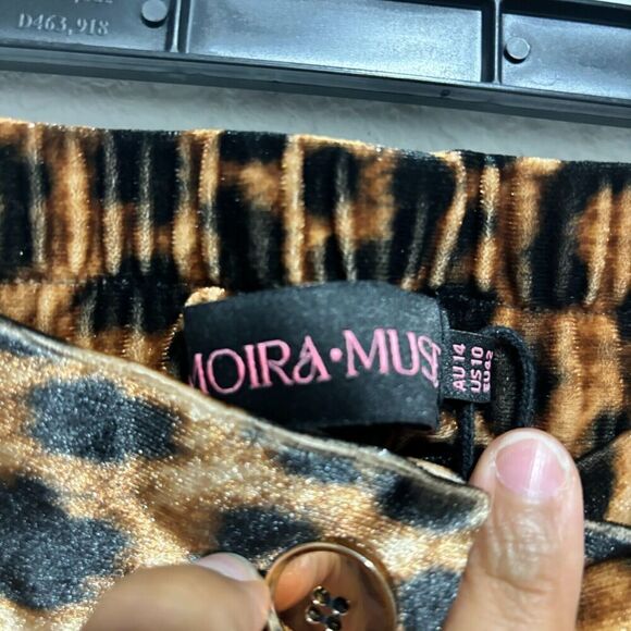 NWT Moira Muse Womens Leopard Print Size 10 Multicolor Wide Leg Zora Pant - Picture 3 of 13